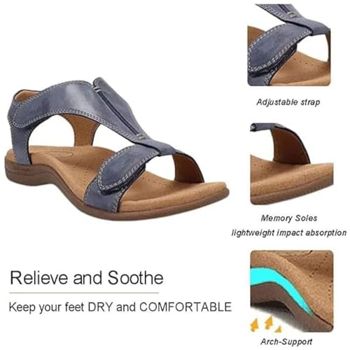 Orthowalkway Women's Comfy Orthotic Sandals Soft Walking Sandals Adjustable Orthopedic Sandals with Arch Support3