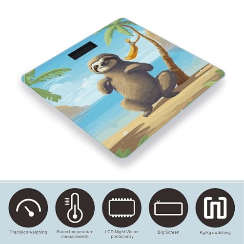 Báscula digital de baño con vidrio templado y pantalla LCD miniatura 3