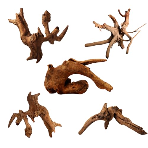 BAGUBDR 5pcs Driftwood for Aquarium Aquarium Wood Aquarium Driftwood Size 5 To 15cm Suitable for Reptile Habitats and Miniature Aquariums With Random Styles