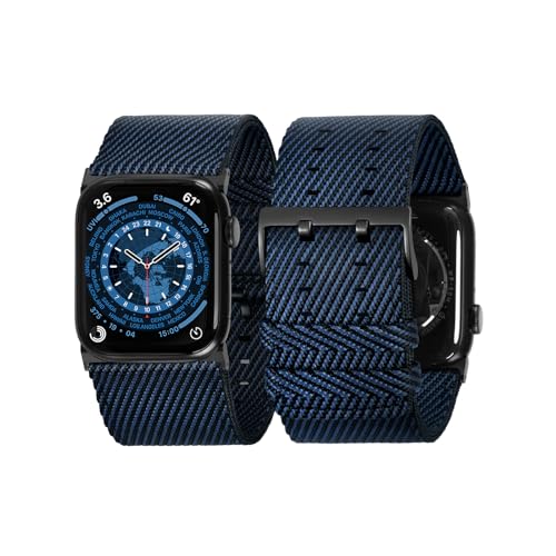 Bracelet Apple Watch nylon onyx compatible Ultra 49mm et boîtier 45mm 44mm 42mm Tefeca