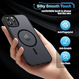 TQIAHF Magnetic Phone Case for iPhone 14 Pro Case with 2 Tempered Glass Screen Protector Compatible with MagSafe Military Grade Translucent Matte Phone Cover for iPhone 14 Pro,Black - Image 4