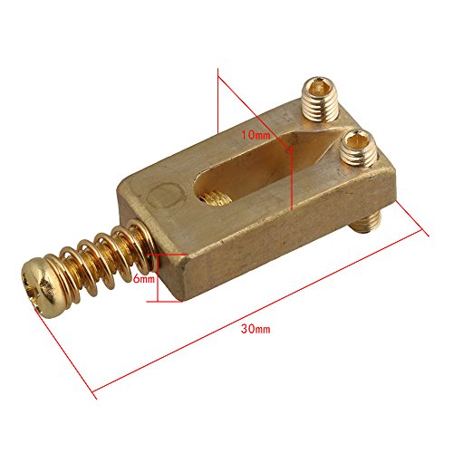 Bqlzr All-Brass Saddles String 30X10X6Mm Brass Gold Color Brass Saddle String Guitar Bridge With Wrench For Electric Guitar Pack Of 6 #TOP4