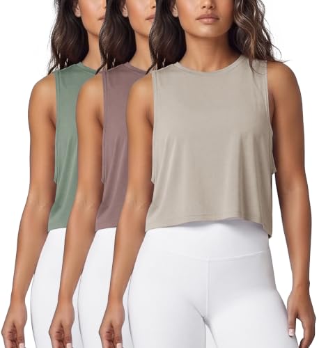 Image of ODODOS 3-Pack Loose Tank Tops for Women Sleeveless Gym Athletic Workout Tops Yoga Shirts