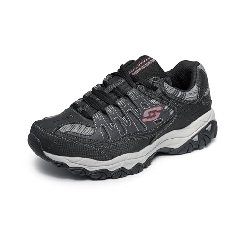Image of Skechers Men's Afterburn M. Fit Fashion Sneakers - Leather Upper, Memory Foam Insole, Rubber Outsole