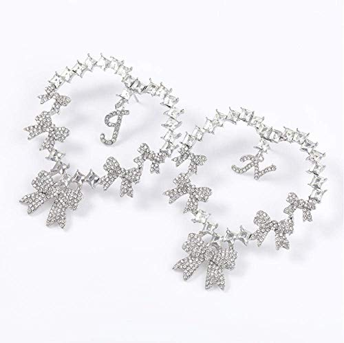 Pendientes de lazo de corazón con diamantes para mujer joyería drop 3