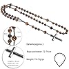 mookaitedecor Hematite Tiger Eye Necklace Healing Crystal Cross Pendant Necklace for Men, Reiki Spiritual Protection Religious Christian Gift Stone Beaded Cross Necklace Long Chain Father's Day Gift #1