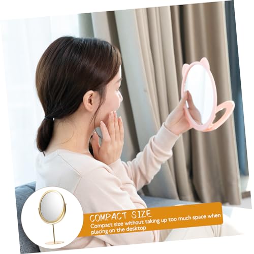 Espejo de Maquillaje Decorativo Redondo Dorado miniatura 6