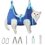 Supet Cat Grooming Hammock Harness for Cats Dogs, Relaxation Cat Nail Trimming Restraint, Restraint Dog & Small Cat Sling for Grooming Dog Grooming Helper for Nail Trimming Clipping Grooming