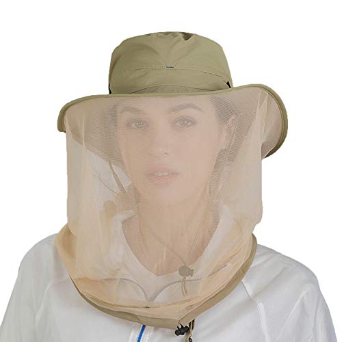 CHIC DIARY Moskito Kopfnetz Hut Unisex Sonnenhut Fischerhut Dschungel Gesichtsmaske Schutz Bienenhut für Outdoor…