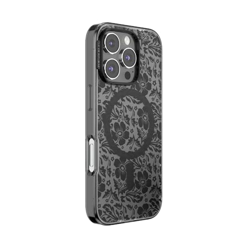 Image of POPSOCKETS iPhone 16 Pro Case Compatible with MagSafe, Phone Case for iPhone 16 Pro, Wireless Charging Compatible, Case Only - Black Lace