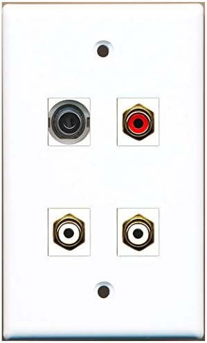 RiteAV - 1ポート RCA レッド 2ポート RCA ホワイト 1ポート 3.5mm ウォールプレート