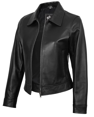 Decrum Leather Jackets - Women Leather Jacket | [1330964] Mike Black, L
