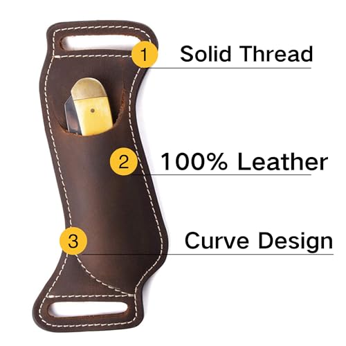 AMZNEVO Bainhas de faca de couro para cinto, coldre de faca, bainha de canivete de bolso, bainha de