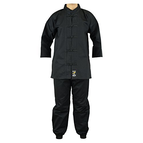 Kung Fu uniforme tout noir Playwell vêtement arts martiaux 200cm T7