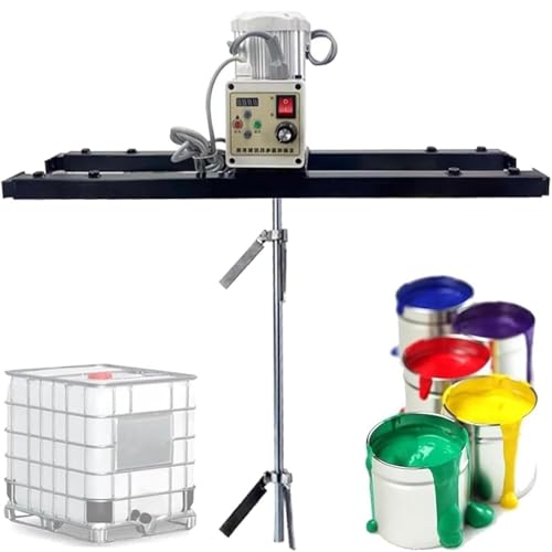 Power Mixer Pneumatic Agitator Clamp-On Drum Agitator Industrial-Grade Pneumatic Shaker Paint Stirring Tool，Electric IBC Tank Mixer Machine, Commercial Drum Stirrer with Folding Double Impel