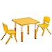 Produktbild Gelb Kunststoff quadratischen Tisch, Kindergarten kindertisch und Stuhl Set, Baby Spielzeug Tisch/spieltisch/maltisch, Kunststoff Stuhl mit rückenlehne (EIN Tisch und Zwei stühle)