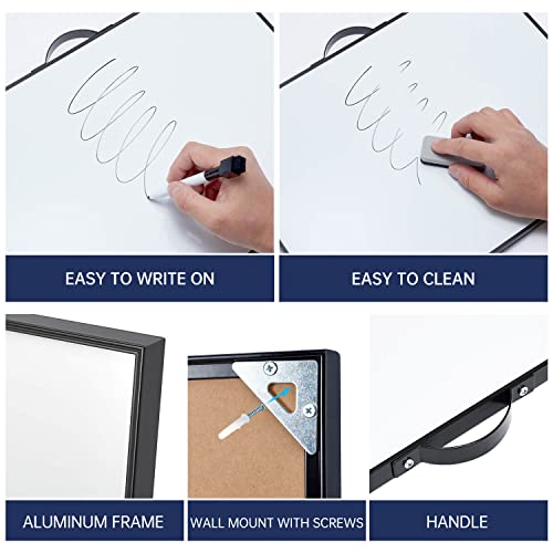 Image of TSJ OFFICE Small White Board - 12 X 16 Inches Portable Aluminum Frame Magnetic Dry Erase Board with Holder, to Do List Notepad for Office, Home, School