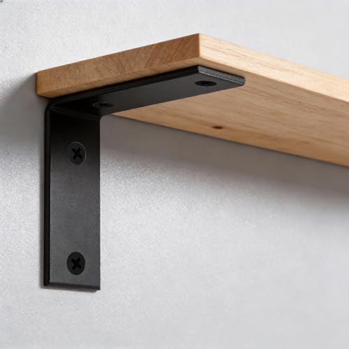 Supports muraux en forme de L lot de 4 équerres étagère noir 125x100mm