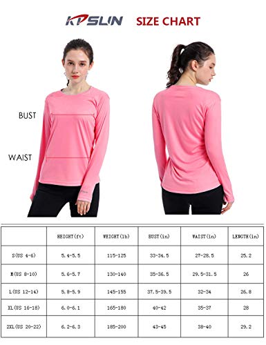 Women's UPF 50+ UV Sun Protection Shirt Outdoor Performance Long Sleeve Rash Guard Shirts for Hiking,Swim,Fishing (Red,S)