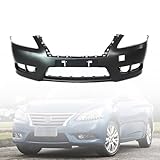 Sentra Front Bumper Cover Compatible with 2013 2024 2015 Ni-ssan Sentra S SL SV Primed NI1000289 620223SH0J, With License Plate Holes
