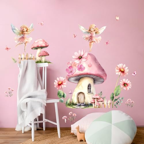 Vinilos decorativos Tanlaby hadas set rosa para pared miniatura 6