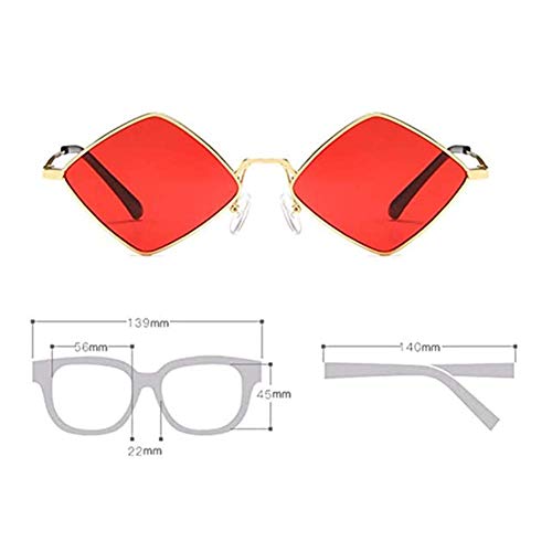 Image of ENTHYI Diamond Shape SunGlasses for Men /Women Metal Quadrilateral Frame Shades Film Sun glasses UV Protection