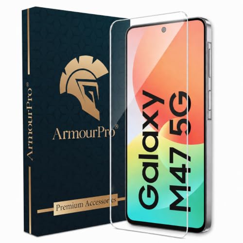Image of ArmourPro 3D Borderless Tempered Glass for Samsung Galaxy M47, HD Clear Curved Edge to Edge Screen Protector, 9H Hardness, Oleophobic Coating, Case Friendly | Pack of 1