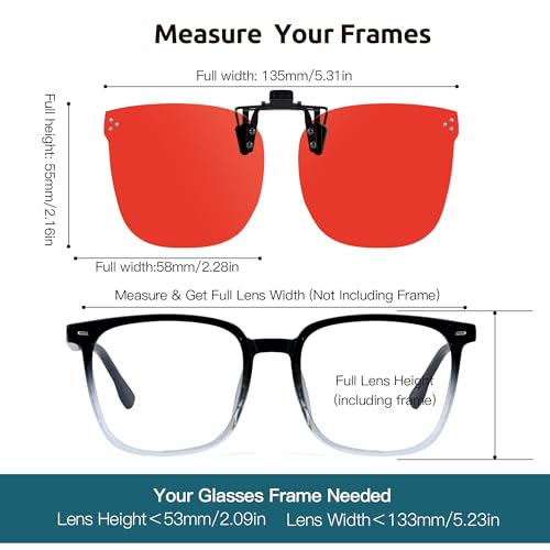Image of VIEWBETTER Clip On Blue Light Blocking Glasses for Eyes Strain & Light-Sensitive Rimless Unisex Flip Up Clip-Ons BL3168