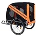 BKNROIHB Large Folding Bike Trailer for Dogs – 120LB Capacity All-Terrain Pet Carrier(Black+Orange)
