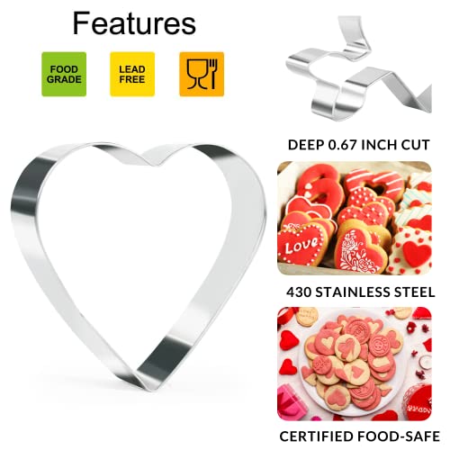 Valentine's Day Cookie Cutter Set, 7 Piece Valentine Stainless Steel Cookie Cutters Mold, Lips, Heart with Arrow - Image 2