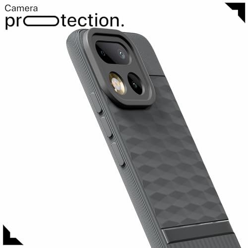 Image of Pikkme Back Cover for Realme 16 Pro 5G Camera Protection 3D Hexa Cube Design Silicone Protective Bumper Case (Grey)