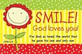 Pass It On Message Cards... Smile! God Loves You!...Package of 25