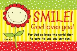Pass It On Message Cards... Smile! God Loves You!...Package of 25