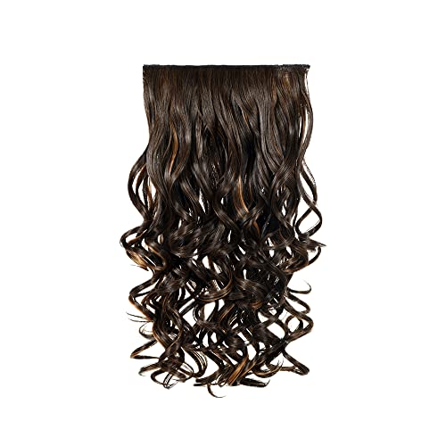 Image of KIS Synthetic Wavy Hair Extensions with 4 Clip-in for Women, Globle | 18 Inches, Natural, Soft Heat Resistant Hair, Thick Washable Reusable, Artificial Hair Clip on Extension for Bridal, Wedding