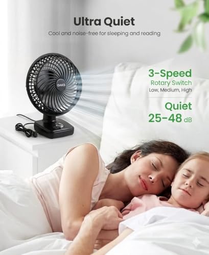 Image of OAKS 230 MM High Speed Table Fan For Home, Bedroom, Living Room With Powerful Motor and 3 Speed Setting (Black)