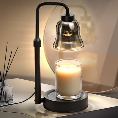 JLFTXNN Candle Warmer Lamp With Timer – Dimmable Halogen Warmer For Jar Candles & Wax Melts
