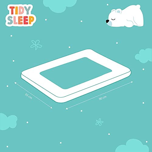 Image of TIDY SLEEP Baby Bed with Mosquito Net & Neck Pillow, Baby Gadda Set for New Born, 0M+, Printed Baby Gadda, Baby Sleeping Bed of 90cm x 65cm x 10cm(Bunny)