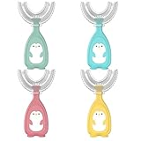 Kinderzahnbürsten-Set für das Alter von 2–12 Jahren – lebensmittelechtes, weiches Silikon, U-förmiges Design, schadet dem Zahnfleisch nicht – manuelle Zahnbürsten für das Reinigungstraining