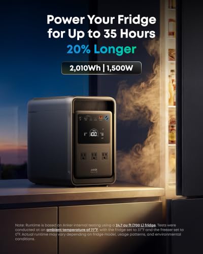 Image of Anker SOLIX S2000 Portable Power Station with 200W Bifacial Solar Panel, 1,500W Solar Generator, Up to 35-Hour Fridge Backup, 2,010Wh LFP Battery for Home Backup, Power Outages, and Camping