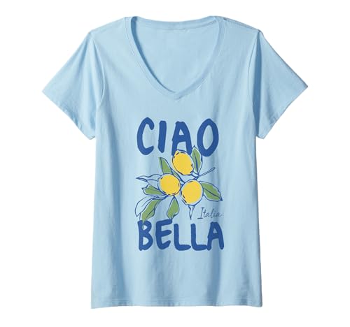Womens Ciao Bella Lemon V-Neck T-Shirt