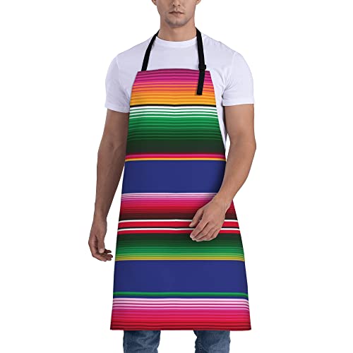 Gkyygk Stripes Kitchen Aprons Women, Colorful Stripes Fabric Pattern Mens Cooking Apron Unisex Adjustable Neck Strap Apron For Chef, Women & Men Party Use Thanksgiving/Christmas #TOP1