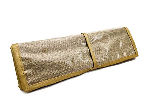 Sunshine iShine Payal Chain Necklace Jewellery Wrist Watch Organiser Pouch Roll (Premium Jute Silk, Beige)