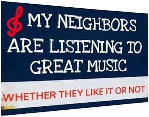 Funny Music Tin Sign – Vintage Metal Wall Decor for Man Cave, Garage, Patio or Bar – Retro Sarcastic Humor Gift for Men, 12x8 Inch