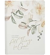 Christian Art Gifts Inspirational Hardcover Journal, All Things For Good Wide Ruled Notebook, Rom...