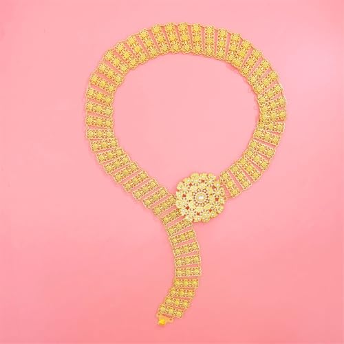 Ethnic Bohemian Afghan Flower Gold Alloy Belly Waist Chains Dance Dress Belt Arab For Women Party Body Jewelry3