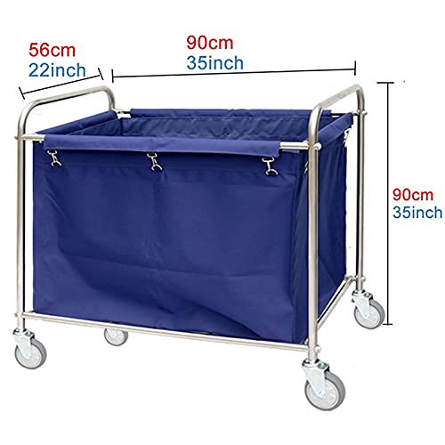 YOtat Laundry Sorting Trolley On Wheels, Extra Large Household Laundry Basket With Handle For Bathroom, Bedroom, Blue Laundry Basket, Dirty Clothes, Practical