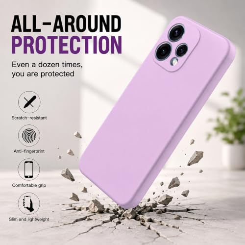Image of Back Cover Compatible with Oppo Reno15 5G | Full Camera Protection | Premium Liquid Silicon Case | Flexible Bumper Case for Oppo Reno15 5G (Purple)
