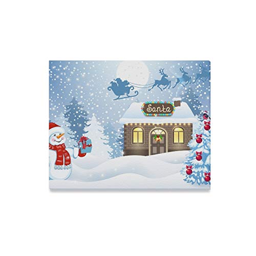 JOCHUAN Carta da Parati Pittura Cartolina di Natale Pupazzo di Neve Divertente con Regalo Stampe su Tela Immagine Paesaggio Immagini Olio per la casa Decorazione Moderna Stampa Decor for Living Room