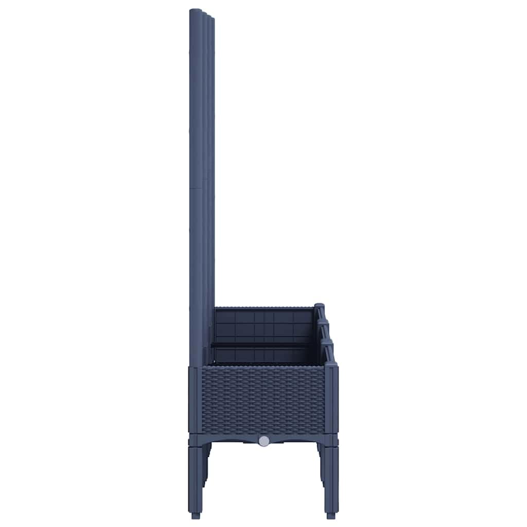 Fioriera con traliccio, 120 x 40 x 142 cm, in polipropilene, fioriera rialzata da giardino, balcone, aiuola rialzata per giardino, balcone, fioriera con drenaggio