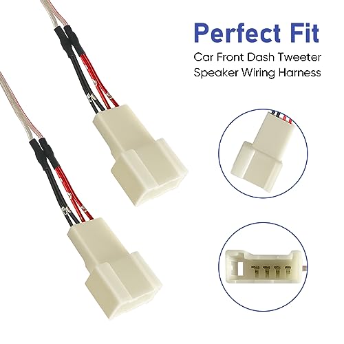 Image of Car Dash Tweeter Speaker Wiring Harness Replacement for Toyota Corolla /Camry 2012-2020, RAV4 2015-2019, Subaru Forester /Impreza 2012-2020 Speaker Wire Adapter Connector Plug, 2PCS